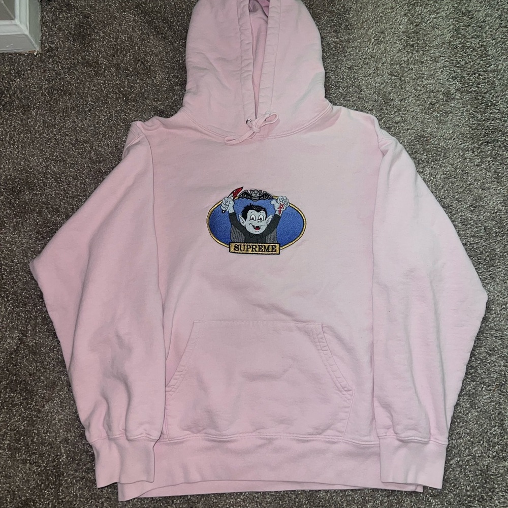 Supreme Light Pink Hoodie with Graphic Design